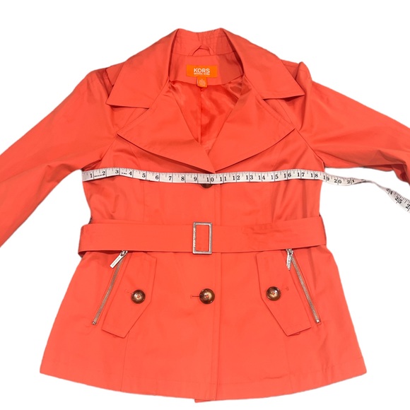 Michael Kors Papaya Orange Melon Trench Coat - Picture 9 of 14